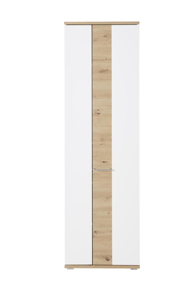 Garderobenschrank >SIGNO II< (BxHxT: 60x200x38 cm) in Artisan/Weiß aus MDF Bild 1