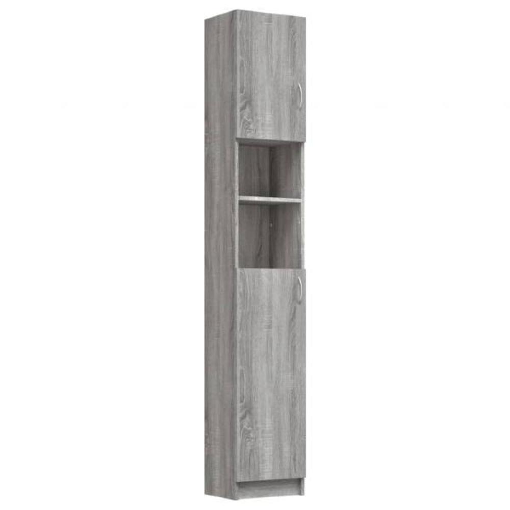 Badezimmerschrank Grau Sonoma 32x25,5x190 cm Holzwerkstoff Bild 1