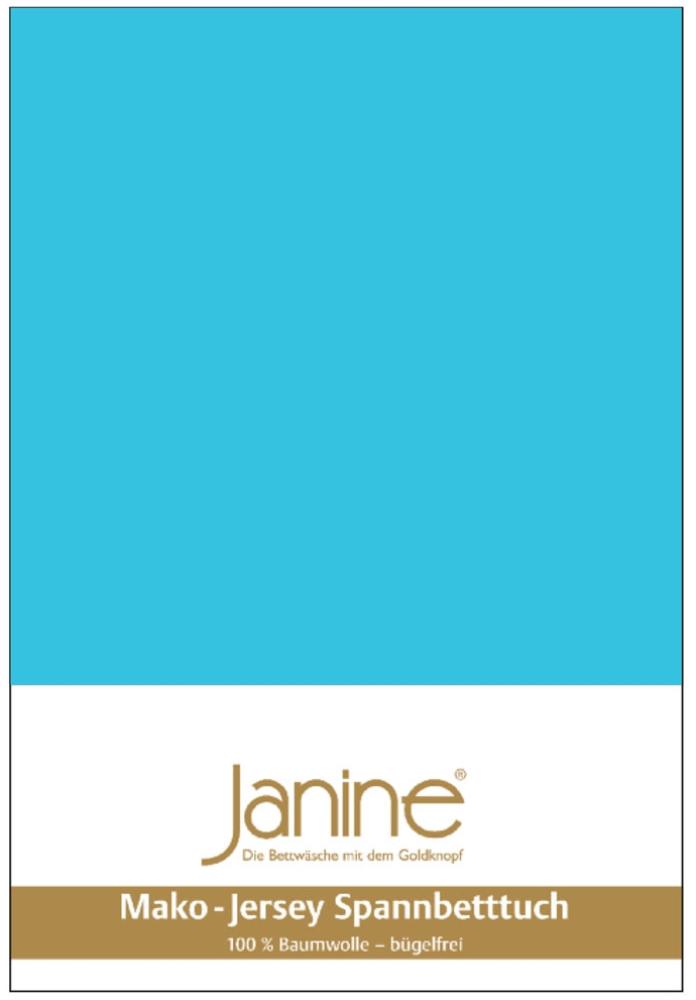Janine Mako Jersey Spannbetttuch Bettlaken 180 - 200 x 200 cm OVP 5007 52 türkis Bild 1