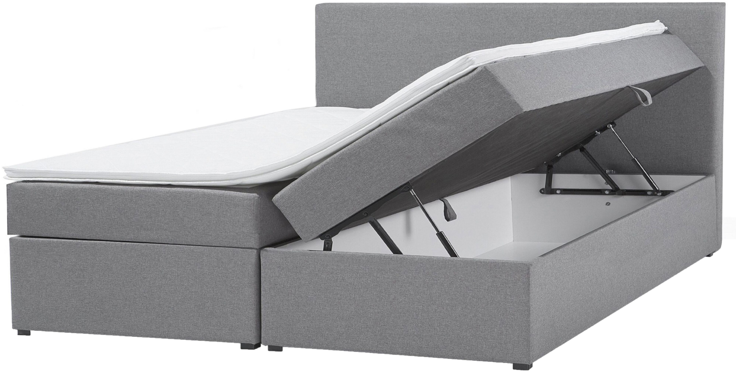 Boxspringbett 'Senator' mit Bettkasten hochklappbar, grau,  180x200cm Bild 1