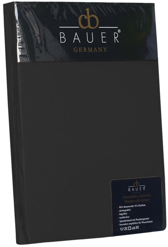 Bauer Jersey Spannbettlaken, 120x200 cm, Fb. 43 schwarz Bild 1