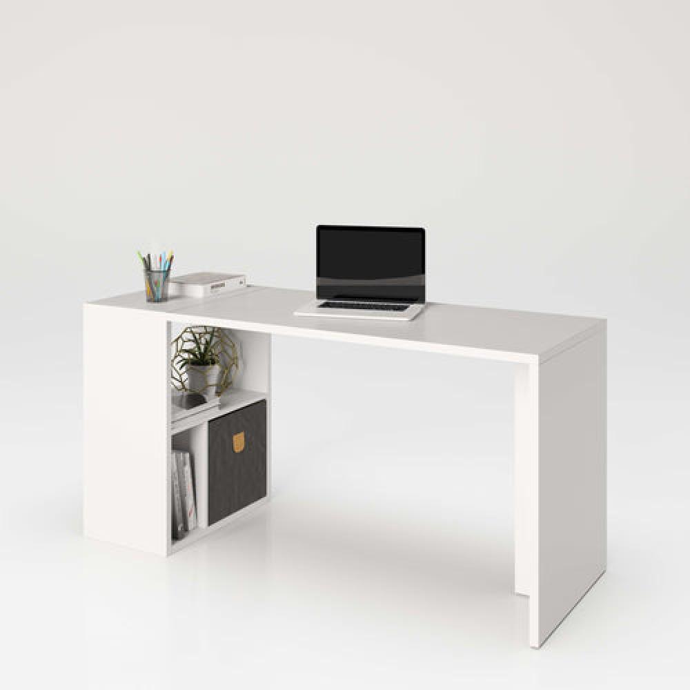 Fortuna 'Set' Schreibtisch mit Regal, 3 Fächern, 120 x 75 x 57,9 cm, Weiß Bild 1