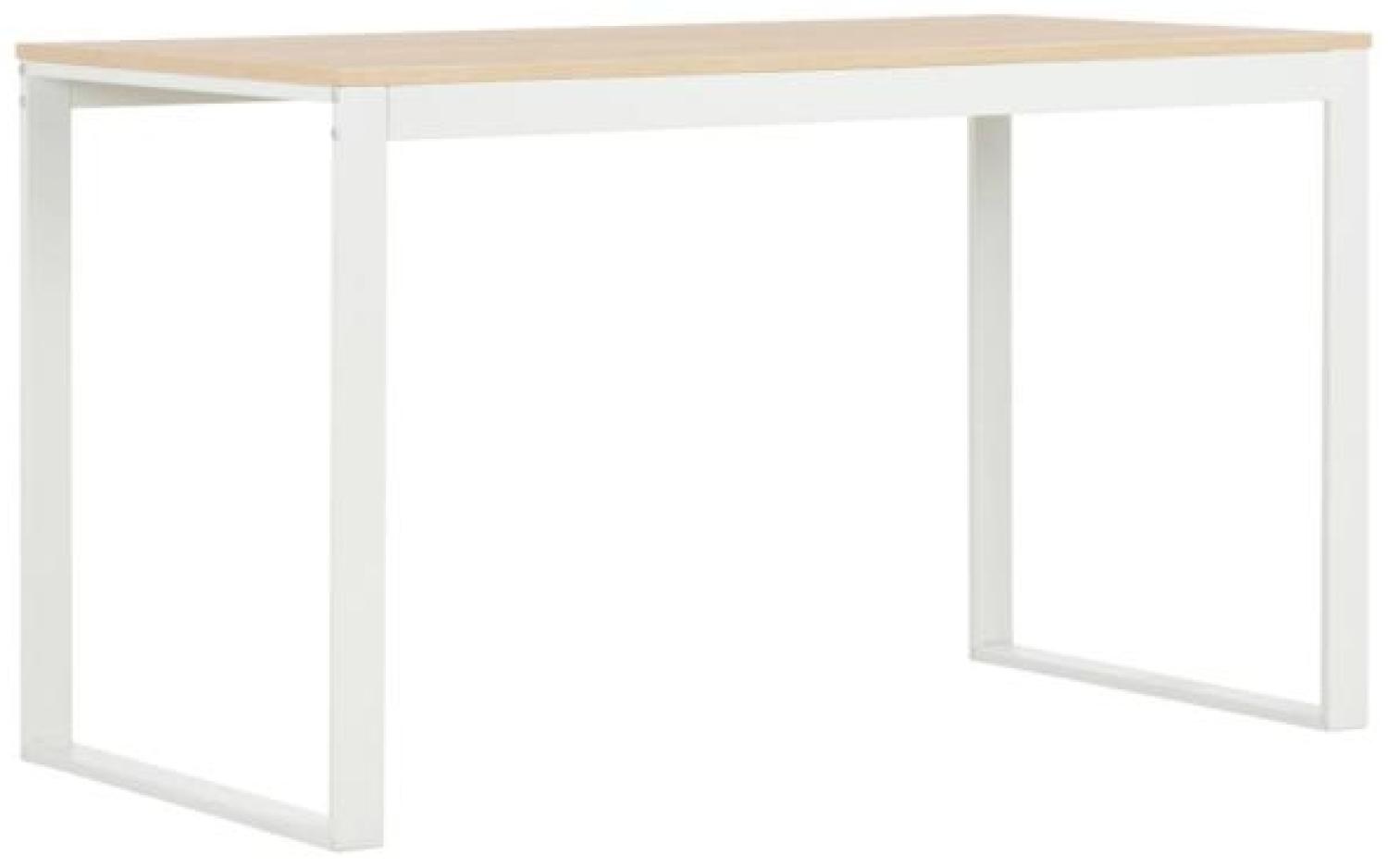 Schreibtisch Weiß und Eiche-Optik 120x60x70 cm Bild 1