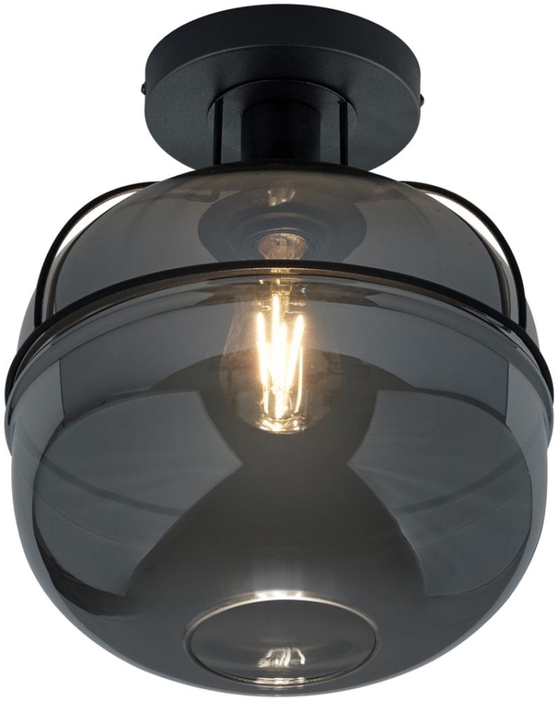 LED Deckenleuchte Industrial Glasschirm in Rauchglas Optik Ø 28,5cm Bild 1