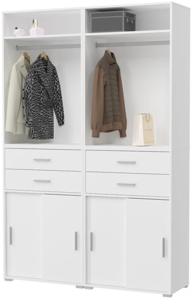 Garderobenschrank Set Mover in weiß 136 x 212 cm Bild 1
