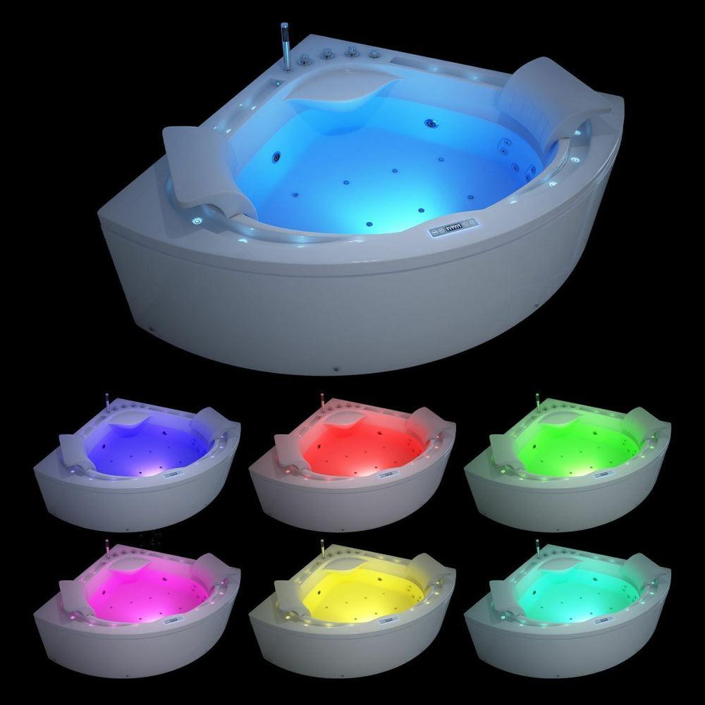 Luxus LED Whirlpool Badewanne SET 160x160 +Hydrojet +Heizung +Ozon Modell 2024 Bild 1