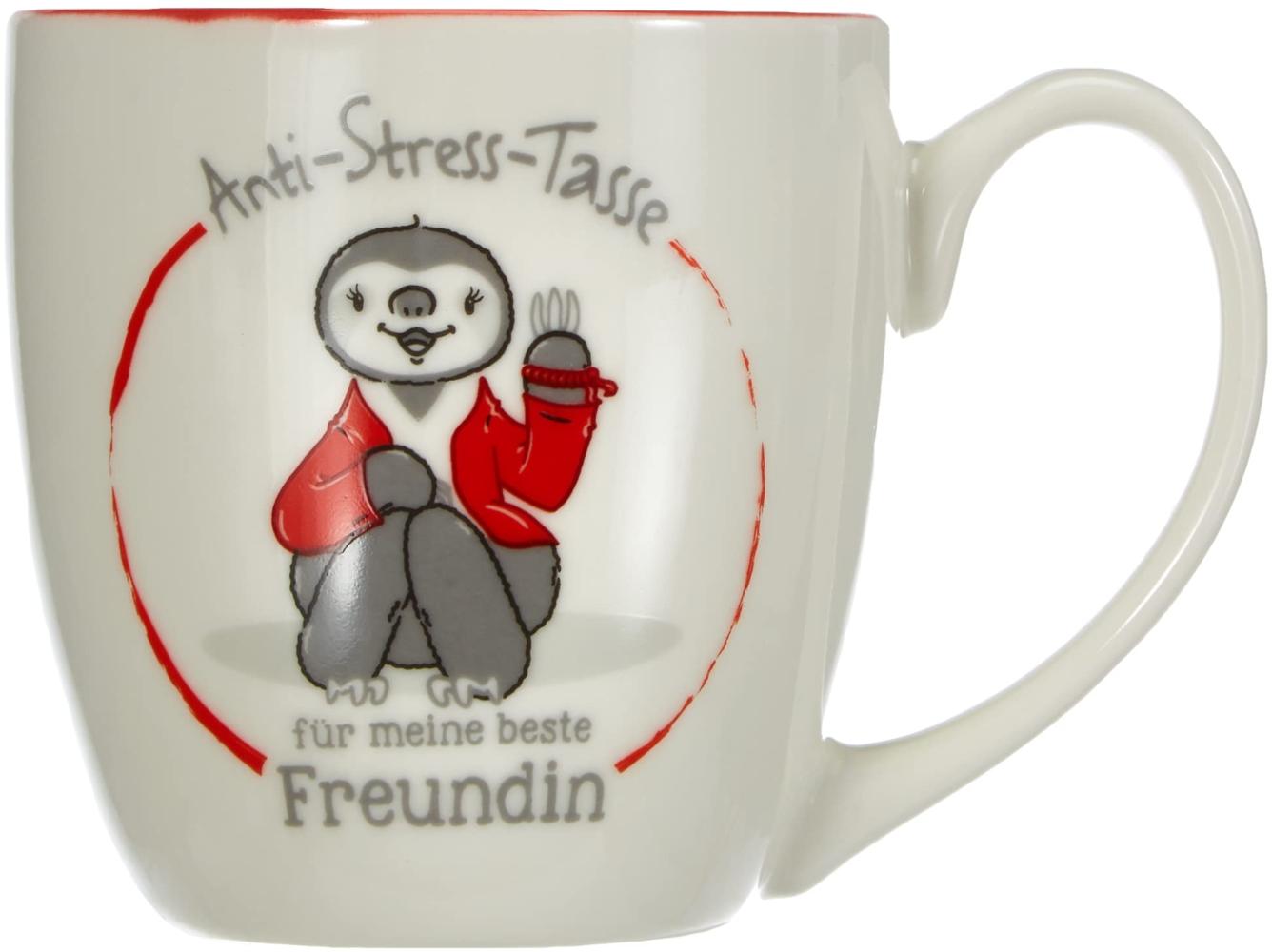 GRUSS & CO Anti-Stress-Tasse Motiv "Freundin" | Tasse mit Spruch, 45 cl, New Bone China | Geschenk für Sie | 45509 Bild 1