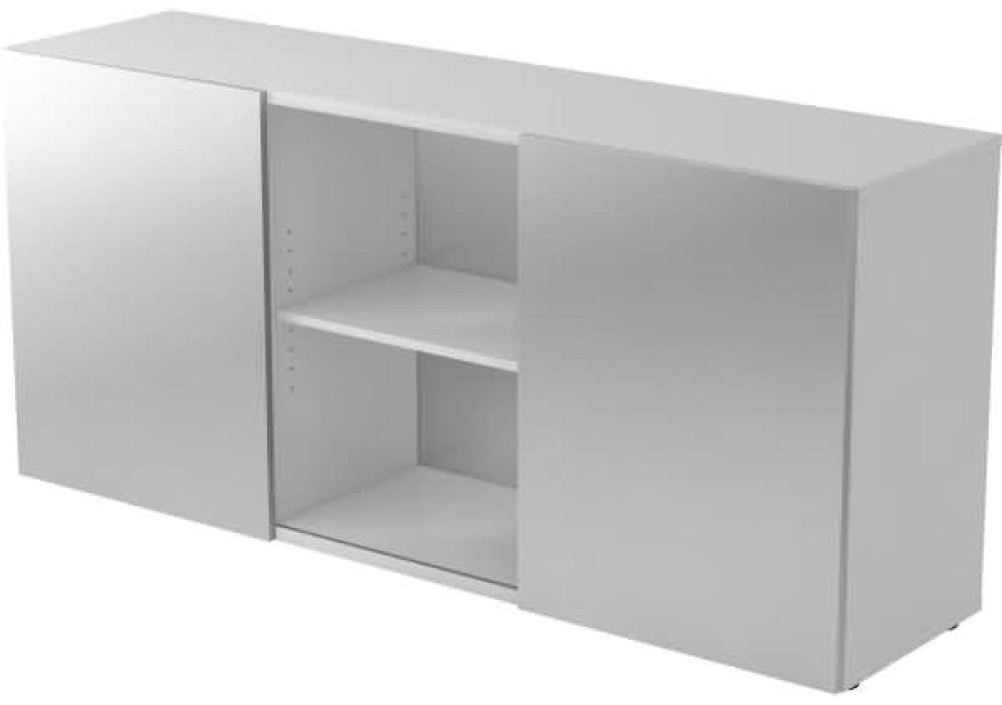 Sideboard 2 Ordnerhöhen, mit Schiebetüren, Grau / Silber Bild 1
