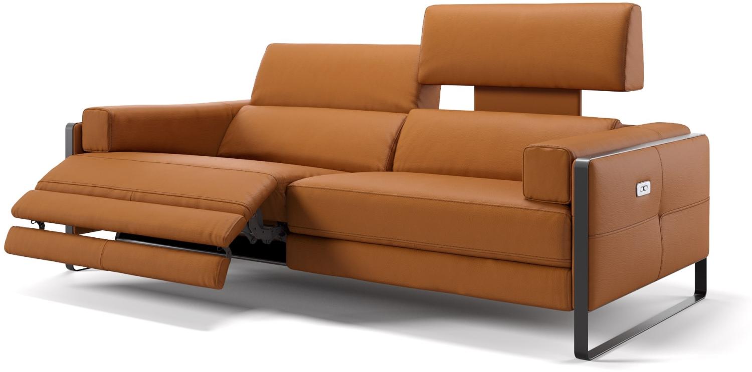 Sofanella 3-Sitzer MILO Ledersofa Relaxsofa Couch in Cognac Bild 1