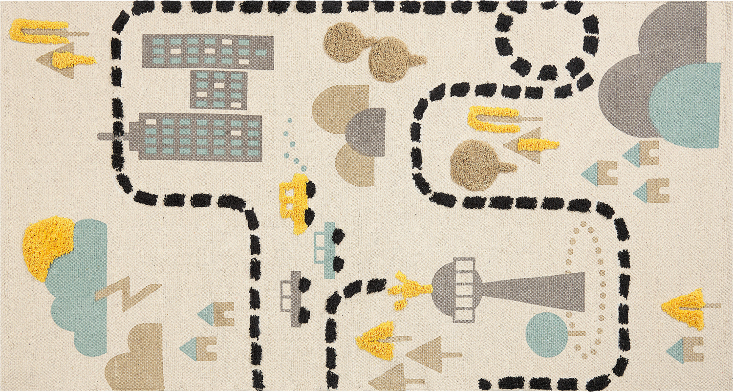 Kinderteppich Baumwolle mehrfarbig 80 x 150 cm abstraktes Muster SAZAK Bild 1