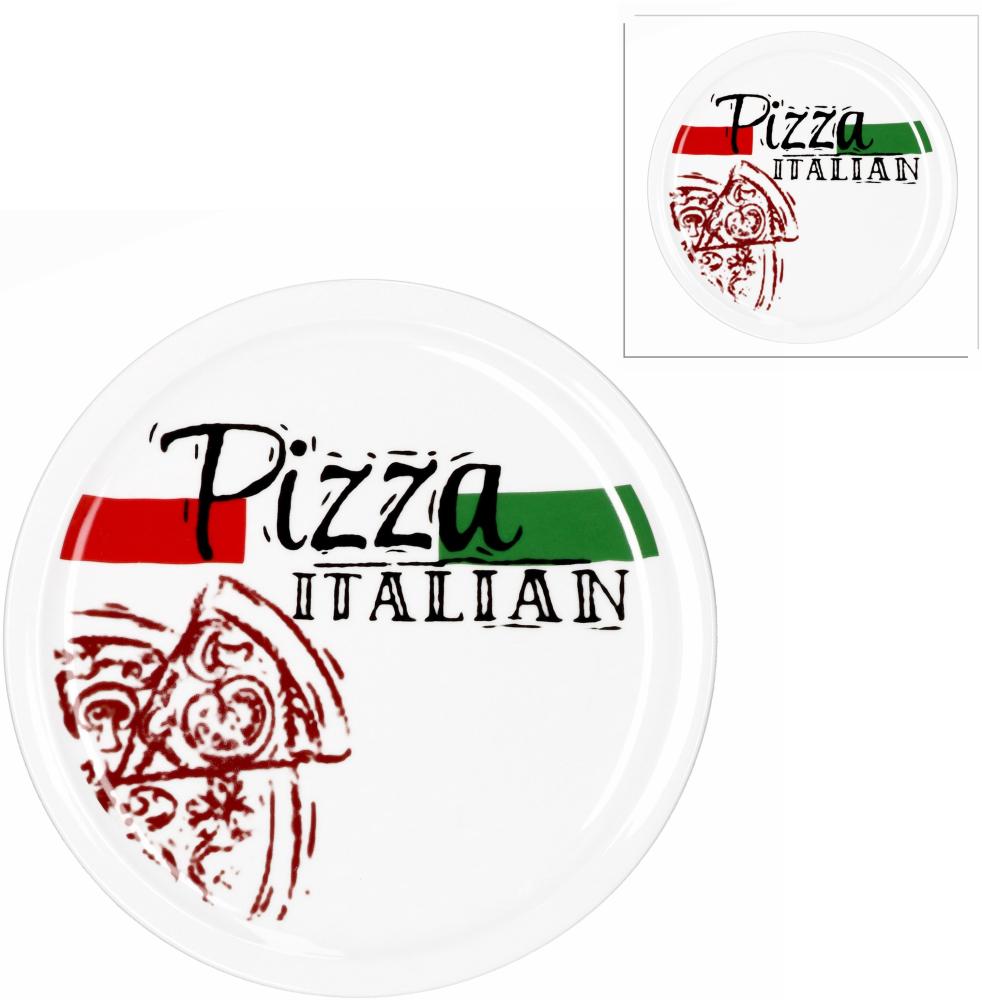 2er Set Pizzateller Pizza Italian Ø 30cm weiß Pizza XL-Teller Platte Bild 1