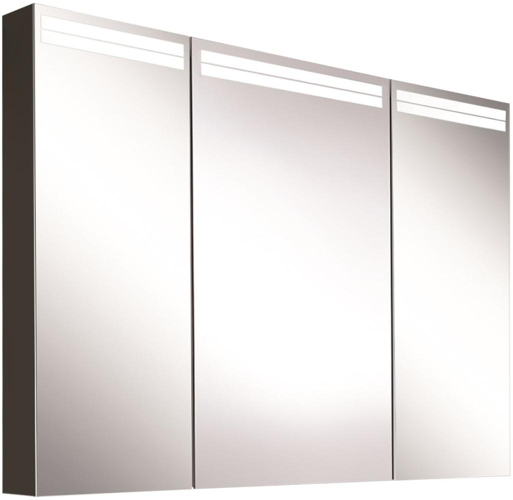 Schneider ARANGALINE LED Lichtspiegelschrank, 3 Doppelspiegeltüren, 100x70x12cm, 160. 501. 02. 41, Ausführung: EU-Norm/Korpus schwarz matt - 160. 501. 02. 41 Bild 1
