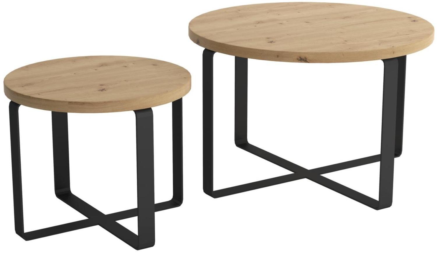 Couchtisch Set Tische Wohnzimmer Design Edelstahl 2tlg. Beistelltisch Tisch 2x Bild 1