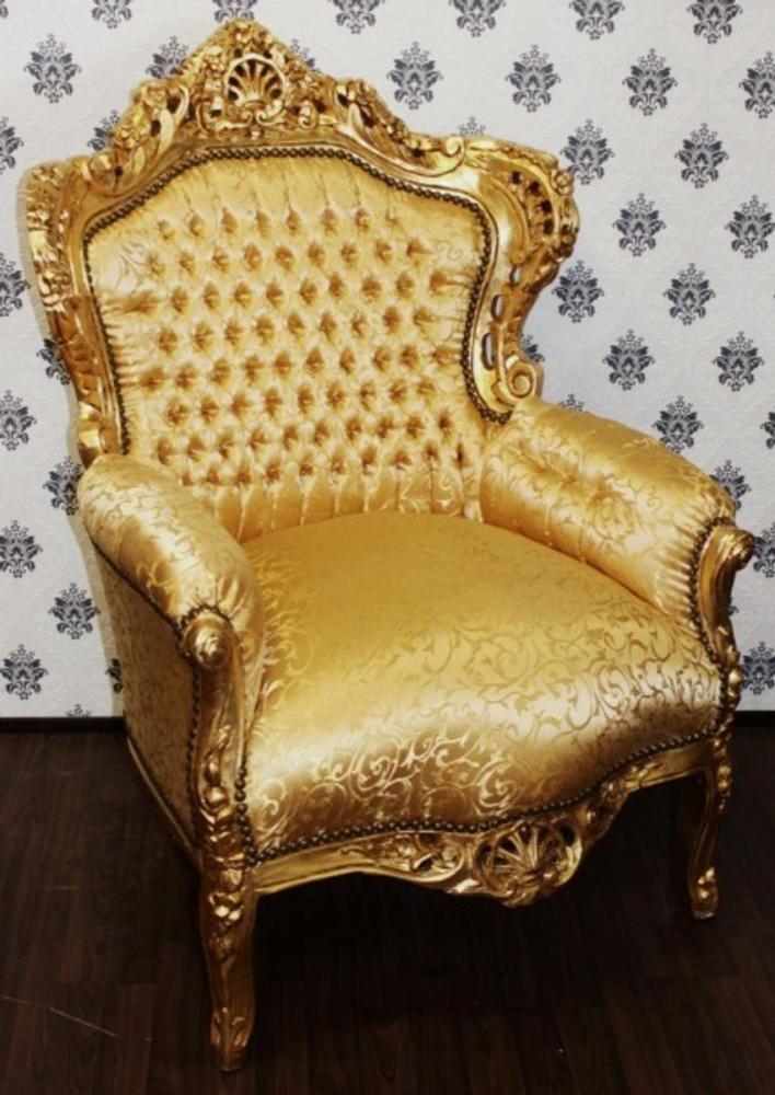 Barock Sessel King Gold Muster / Gold - Möbel Antik Stil Bild 1