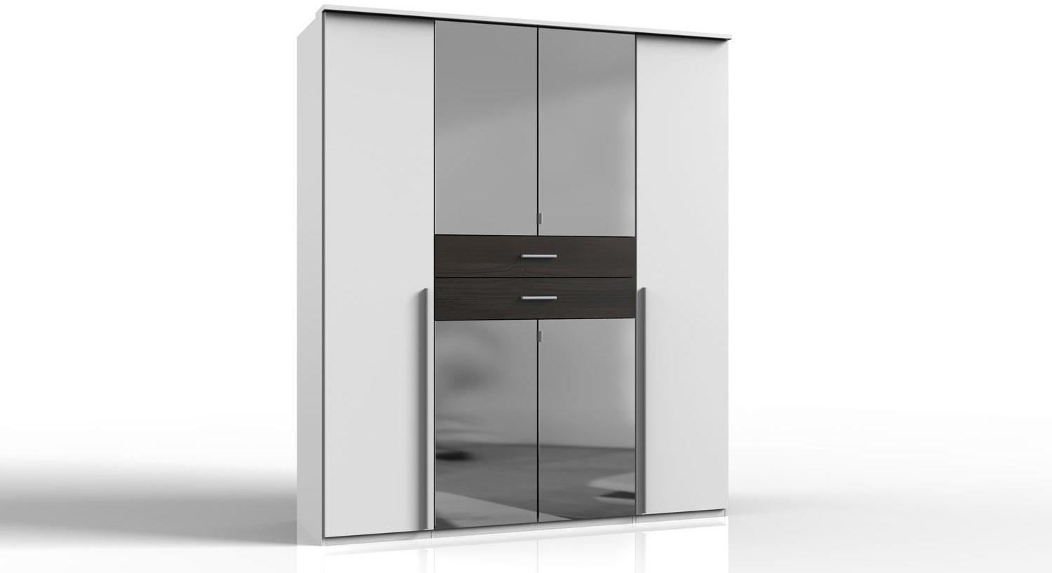 Kleiderschrank DENNIS weiß Carbon-Oak Spiegel 180 cm Bild 1