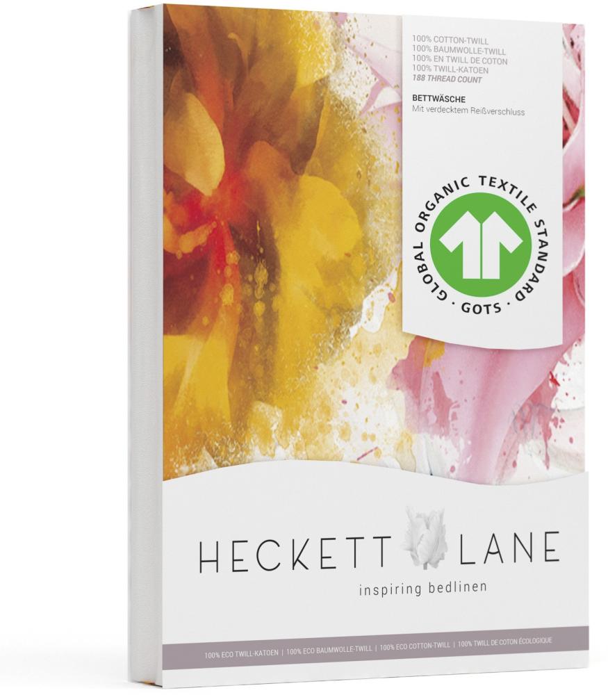 Heckett & Lane GOTS Twill Bettwäsche 135x200 Janice Flowers Blüten bunt aquarell Bild 1