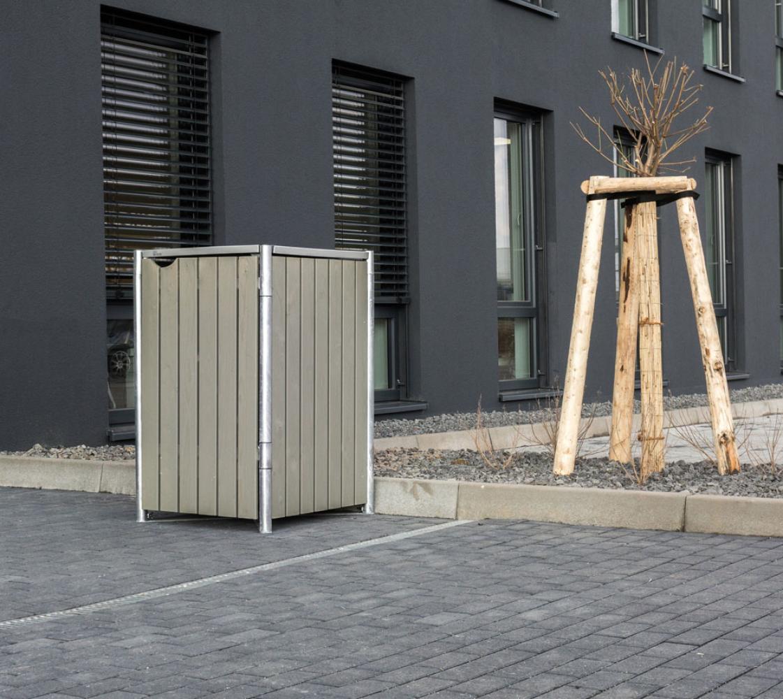 Hide Holz Mülltonnenbox für 1 Mülltonne 240 Liter | Grau | 81x70x115 cm Bild 1