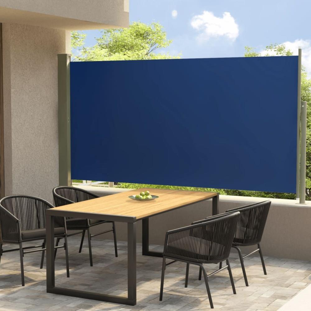 vidaXL Seitenmarkise Ausziehbar 160x300 cm Blau Bild 1