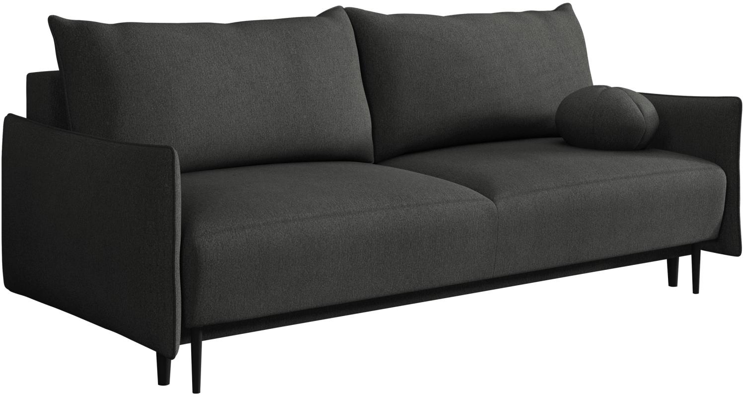 Sofa Dravolt mit Schlaffunktion, Bequeme 3 Sitzer Schlafsofa mit Bettkasten (Farbe: Velo 636) Bild 1