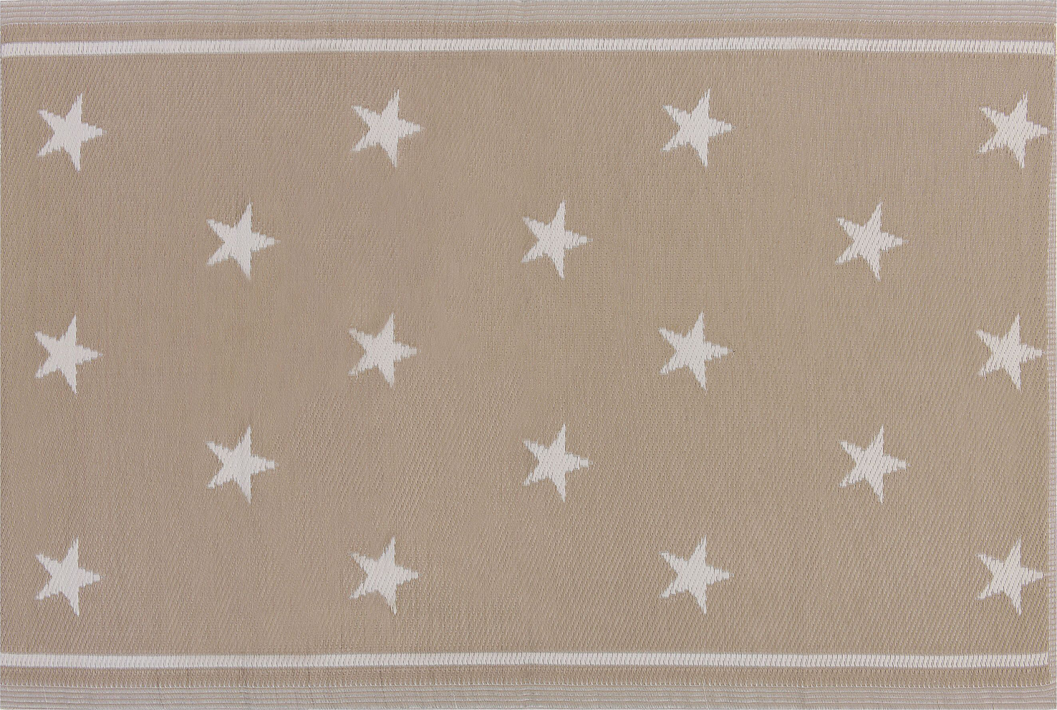 Outdoor Teppich beige 120 x 180 cm Sternenmuster Kurzflor LATUR Bild 1
