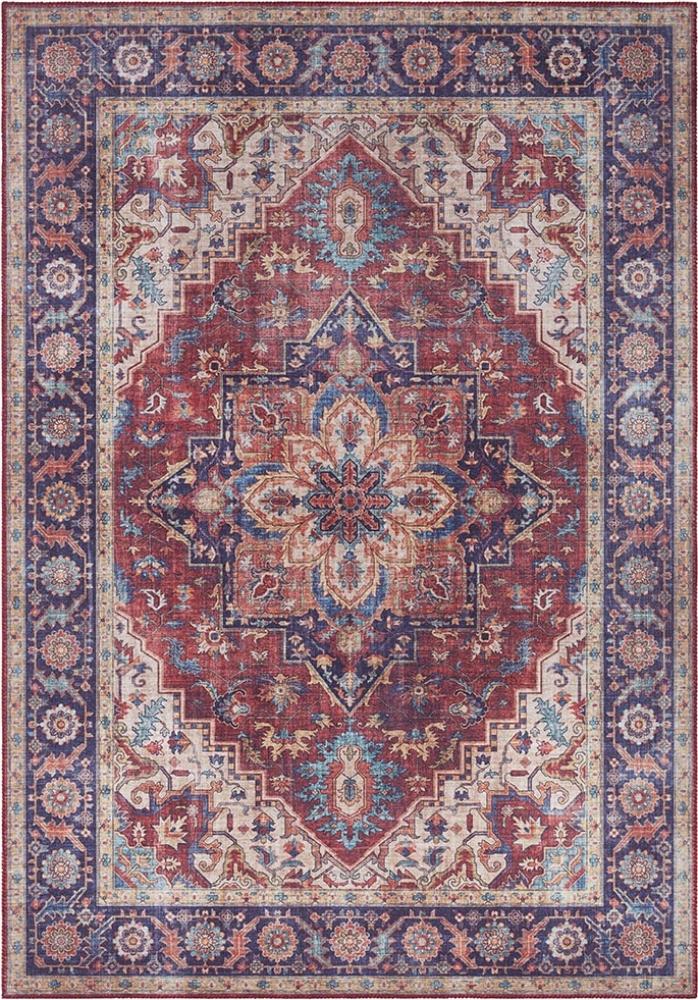 Vintage Teppich Anthea - plum-rot - 160 cm Durchmesser Bild 1