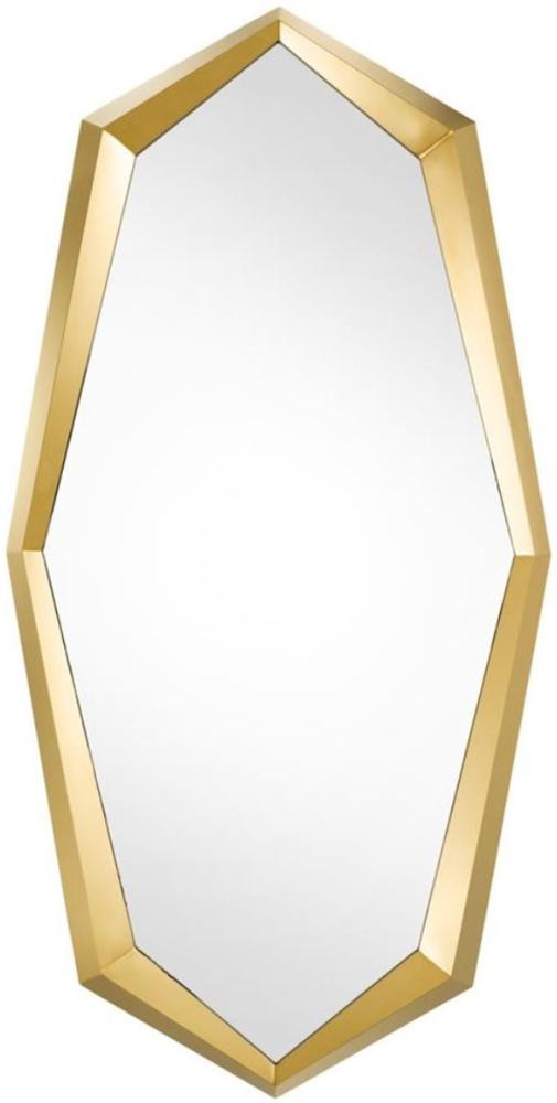 Casa Padrino Designer Edelstahl Spiegel / Wandspiegel Gold 90 x H. 180 cm - Luxus Qualität Bild 1