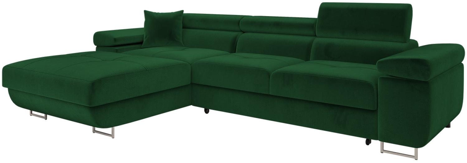 Ecksofa Torezio Mini mit Bettkasten, Schlaffunktion und Einstellbare Kopfstützen (Farbe: Manila 35, Seite: Links) Bild 1