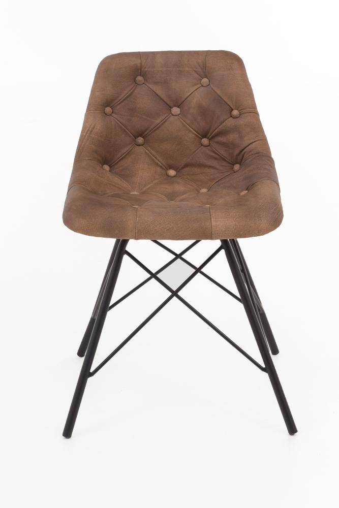2er-Set Design Stuhl mit Steppoptik in braun Bild 1