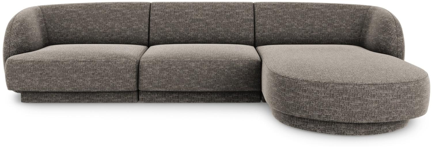 Micadoni 4-Sitzer Ecke rechts Sofa Miley | Bezug Grey | Beinfarbe Black Plastic Bild 1