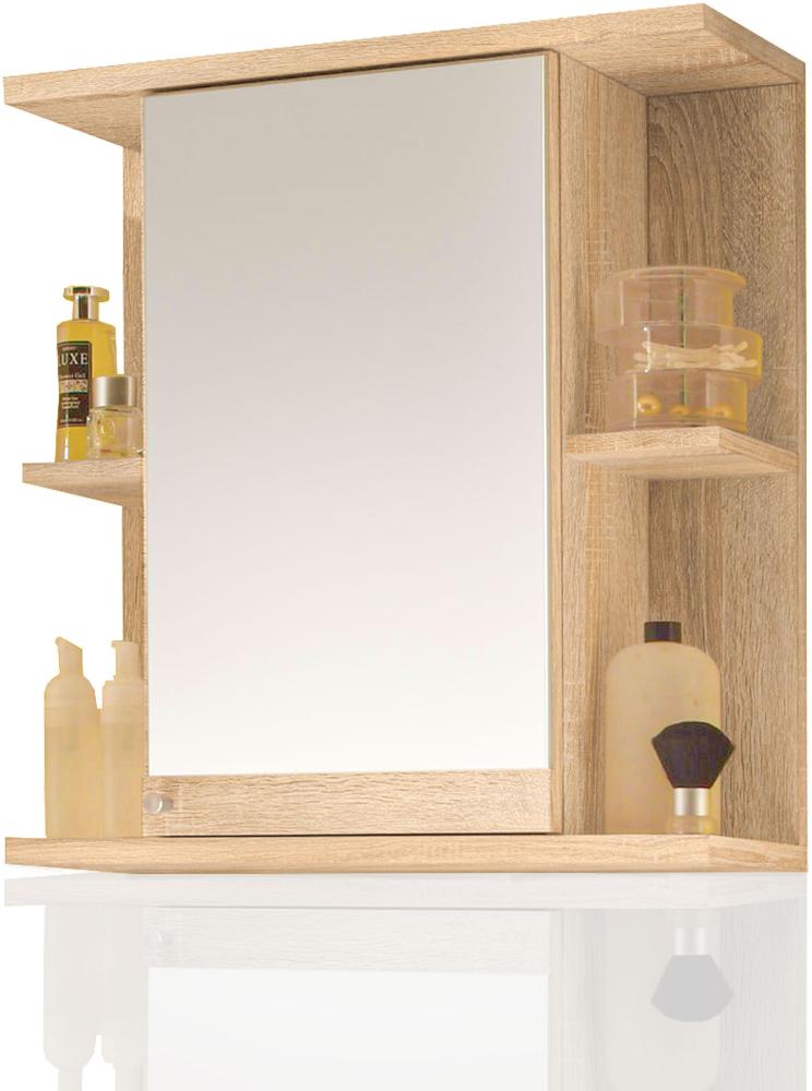 Spiegelschrank Mykonos Badmöbel Bad Spiegel Wandmontage Medizinschrank 66cm Sonoma Weiß Bild 1