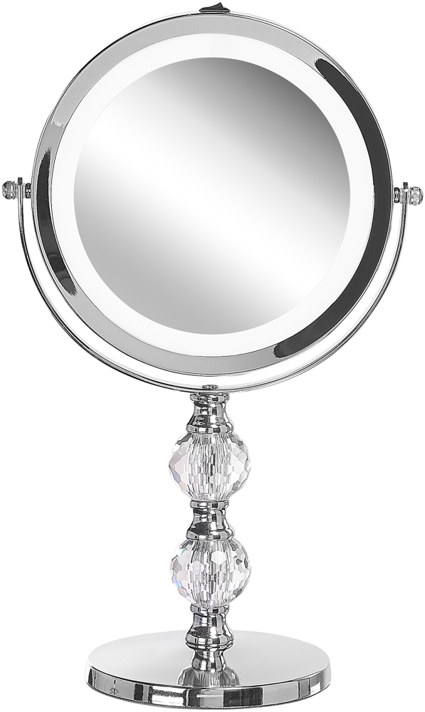 Kosmetikspiegel silber mit LED-Beleuchtung ø 18 cm CLAIRA Bild 1
