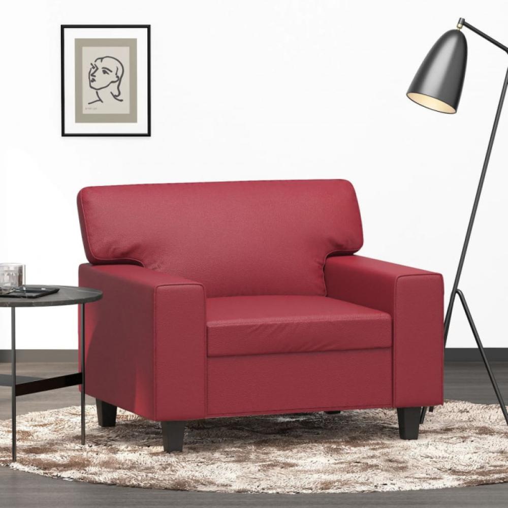Sessel Weinrot 60 cm Kunstleder (Farbe: Rot) Bild 1