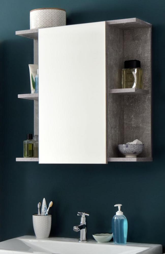 Bad Spiegelschrank Nano ohne Beleuchtung in grau Beton Stone Design 60 cm Bild 1
