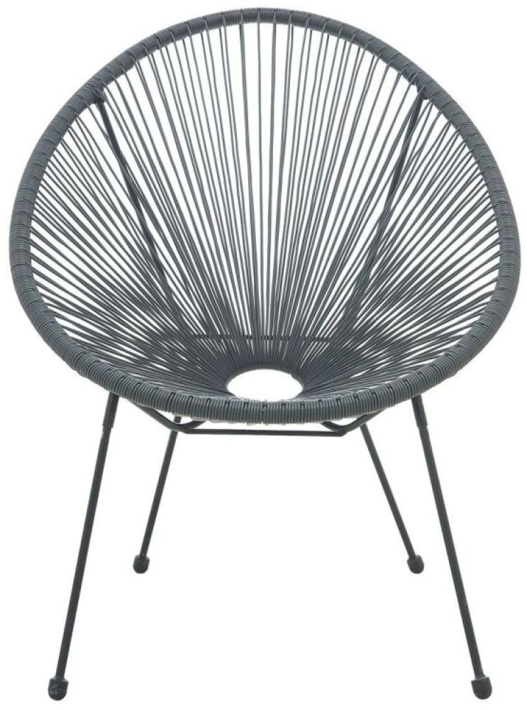Stuhl runde Sitzschale 2er-Set Polyethylen Grau Bild 1