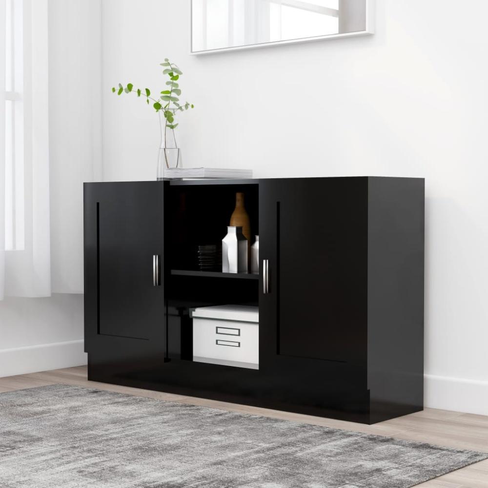 vidaXL Sideboard Schwarz 120x30,5x70 cm Holzwerkstoff Bild 1