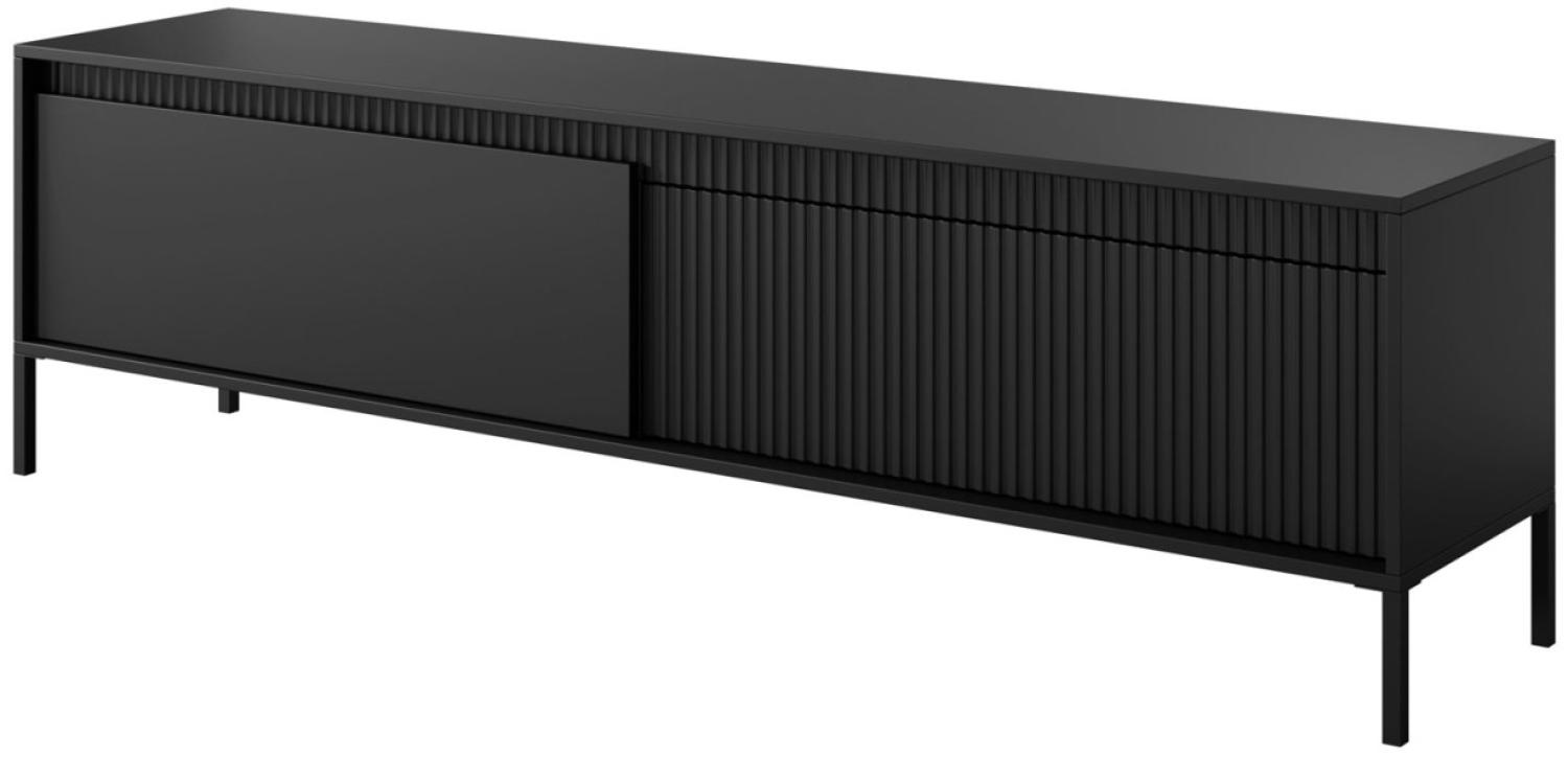 Lowboard Senso TV-Element 188x40x54cm schwarz Grifflos mit Klapptüren Bild 1