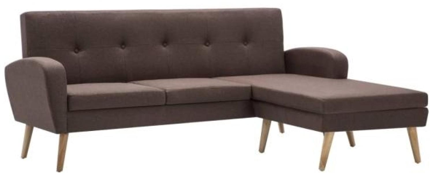 vidaXL Sofa in L-Form Stoffbezug 186 x 136 x 79 cm Braun Bild 1