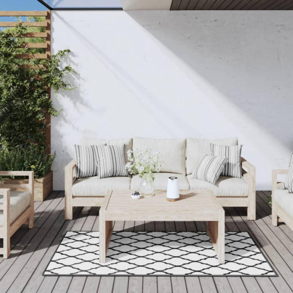Outdoor-Teppich Grau und Weiß 80x150 cm Beidseitig Nutzbar Bild 1