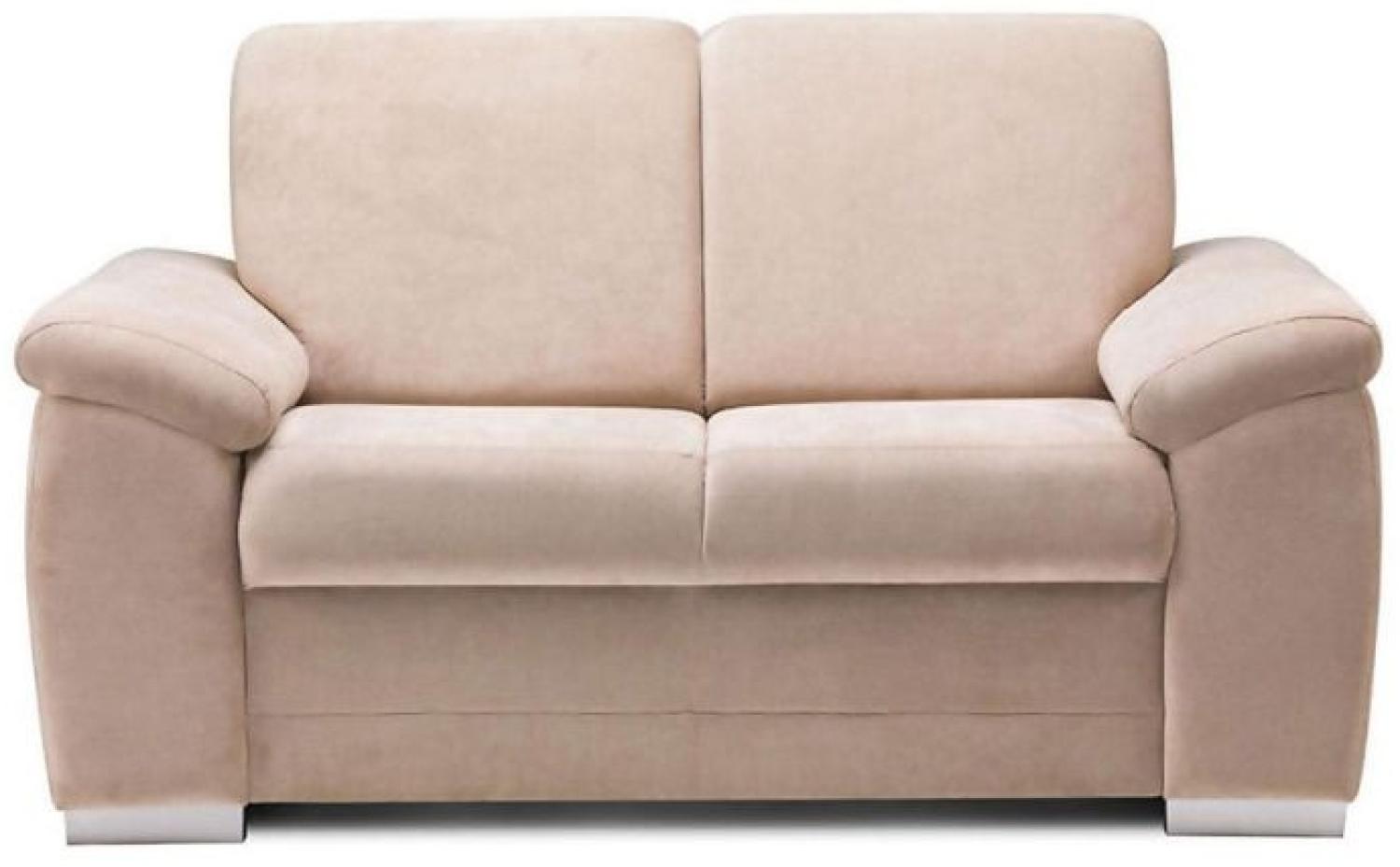 Sofa 2-Sitzer VINZENT Polyesterstoff Sandbeige 150x90x87 cm Bild 1