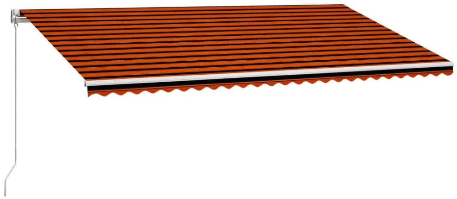 vidaXL Einziehbare Markise Handbetrieben 600 x 300 cm Orange und Braun Bild 1