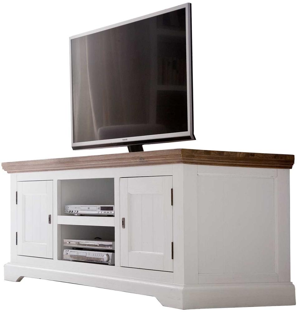 TV Lowboard Fleur 155cm Breit in weiß/braun Bild 1