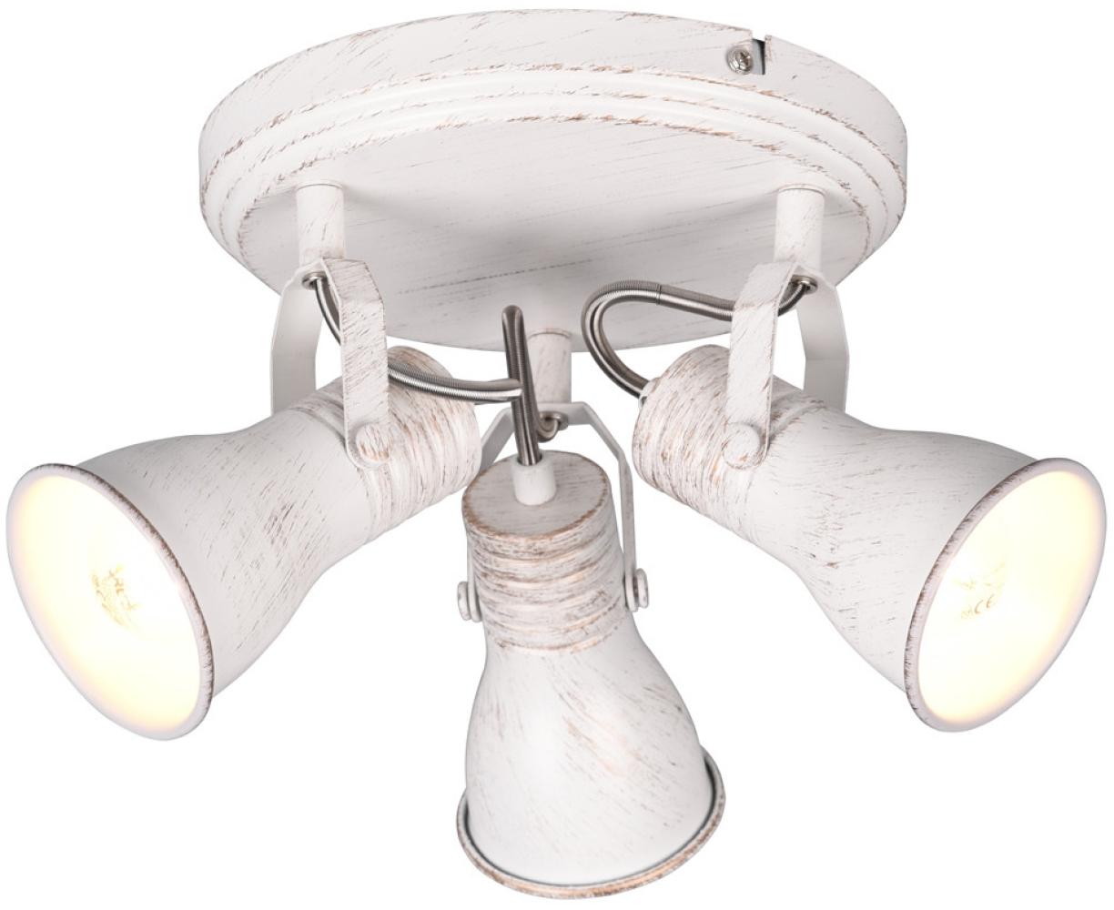 LED Deckenstrahler 3 flammig verstellbare Metallschirme in Weiß, Ø 28cm Bild 1
