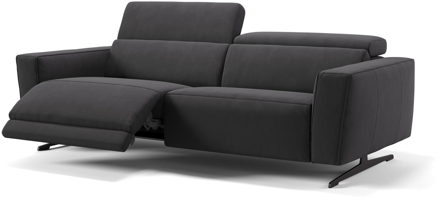 Sofanella 3-Sitzer ALESSO Stoff Sofa Stoffcouch in Schwarz M: 210 Breite x 108 Tiefe Bild 1