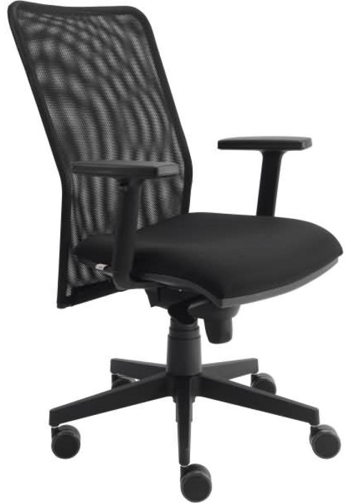 Bürodrehstuhl Solid 2 mit Netzrücken, Schwarz Bild 1
