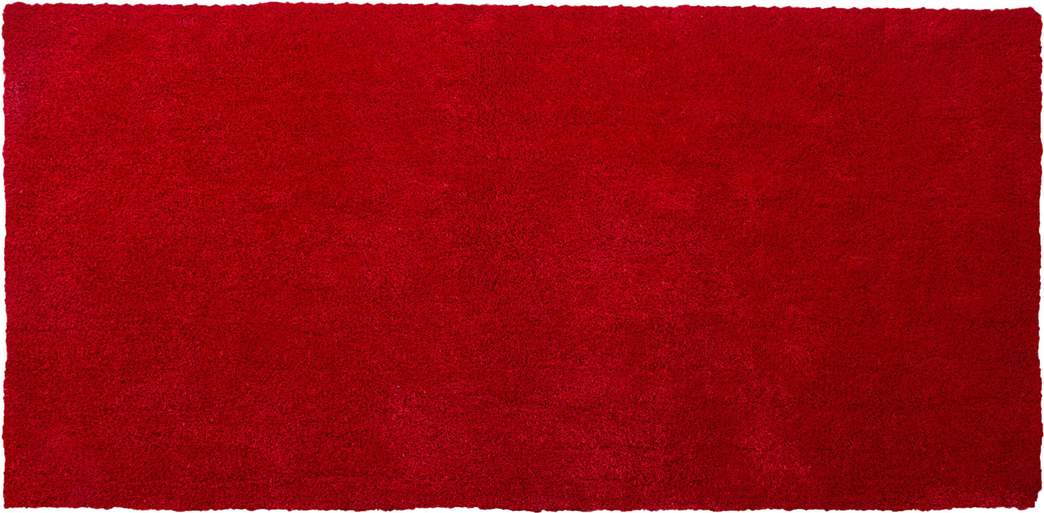 Teppich rot 80 x 150 cm Shaggy DEMRE Bild 1