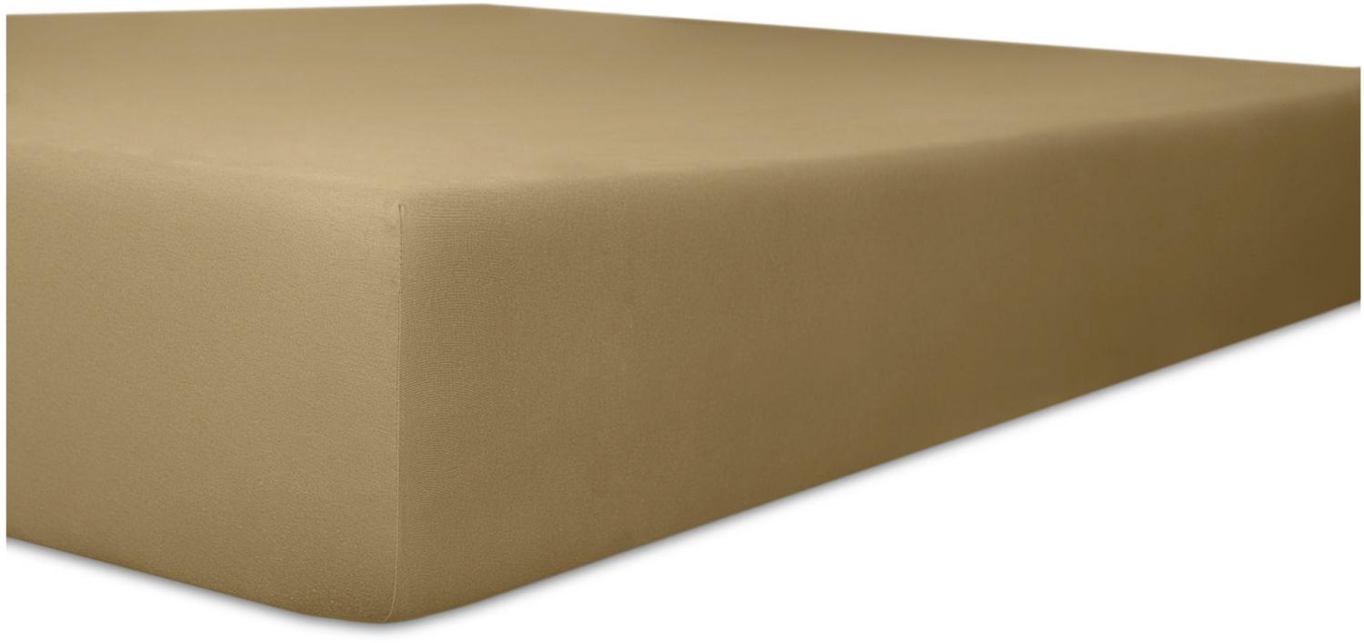 Kneer Superior-Stretch Spannbetttuch 2N1 mit 2 verschiedenen Liegeflächen Qualität 98 Farbe toffee 120x200 bis 130x220 cm Bild 1