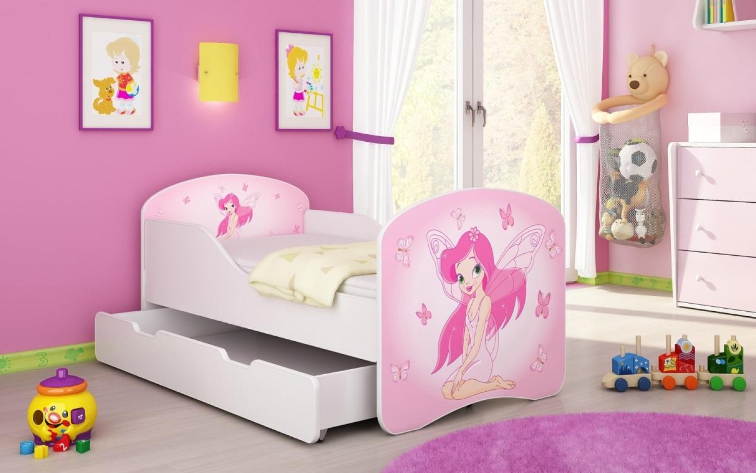 Kinderbett Luna mit Stauraum und verschiedenen Motiven 180x80 Fairy Bild 1