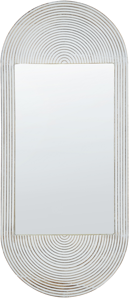 Wandspiegel Mangoholz weiß oval 56 x 130 cm BRIANT Bild 1