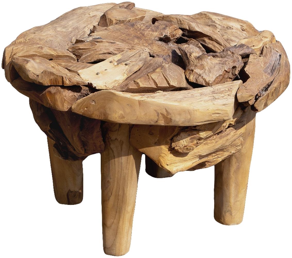 Teak Couchtisch BOSCO-60cm Natural Massivholz Teakwurzel Wohnzimmertisch Tisch Bild 1