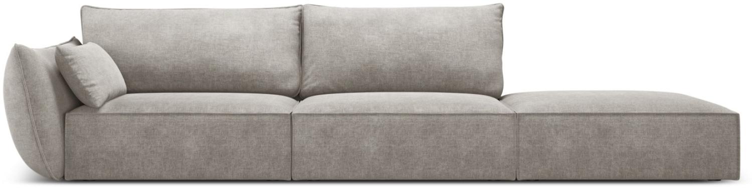 Micadoni 4-Sitzer Rechts Sofa Kaelle | Bezug Light Grey | Beinfarbe Black Plastic Bild 1